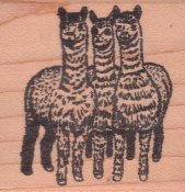 3 Alpacas Rubber Stamp